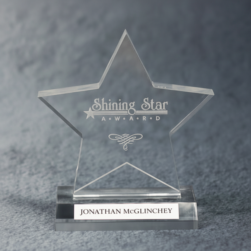 Acrylic Star Award on Clear Base