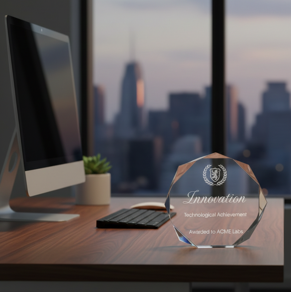 Faceted Acrylic Octagon Award