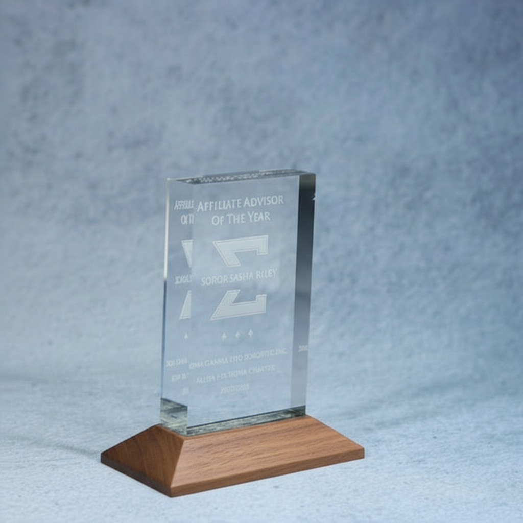 Acrylic Award on Walnut Base