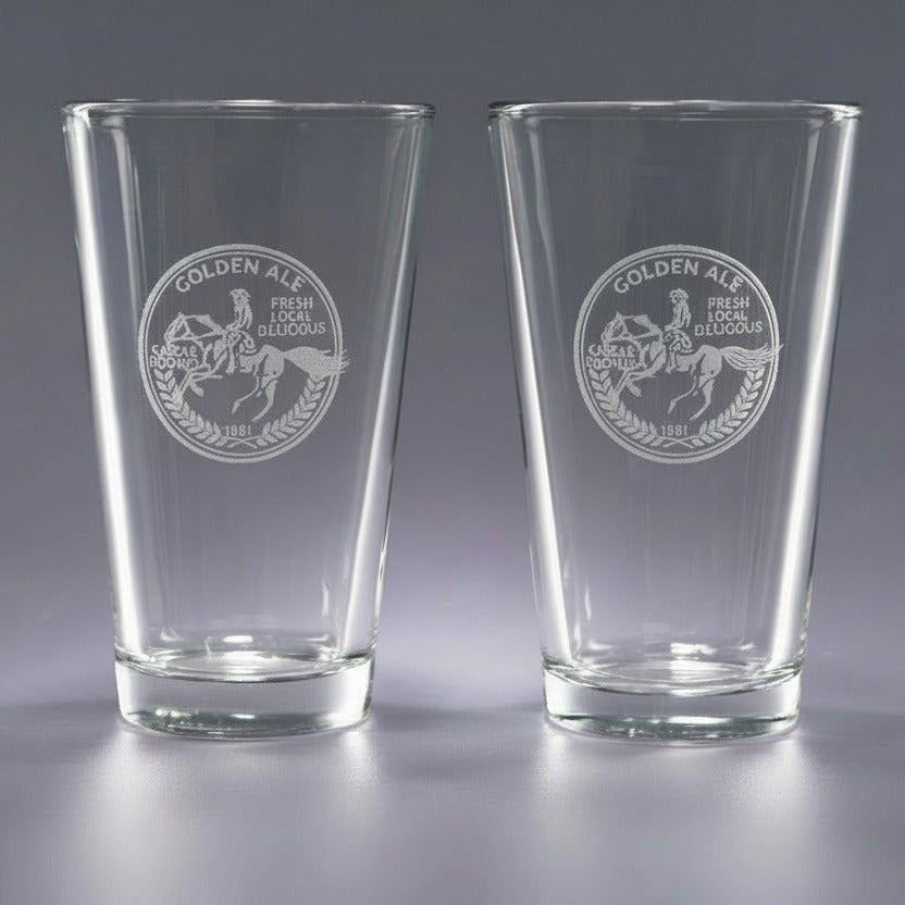 Etched Pint Glasses - Set of 2