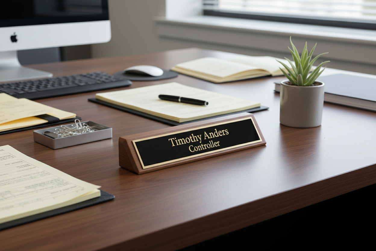 Walnut Desk Nameplate