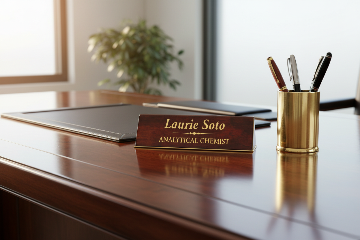 Piano Wood Desk Name Plate