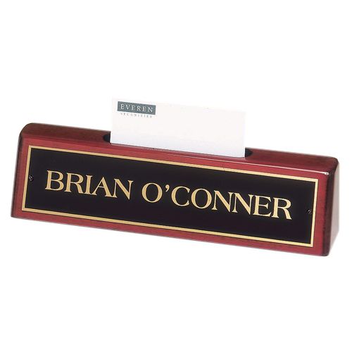Rosewood Deskplate/Business Card Holder