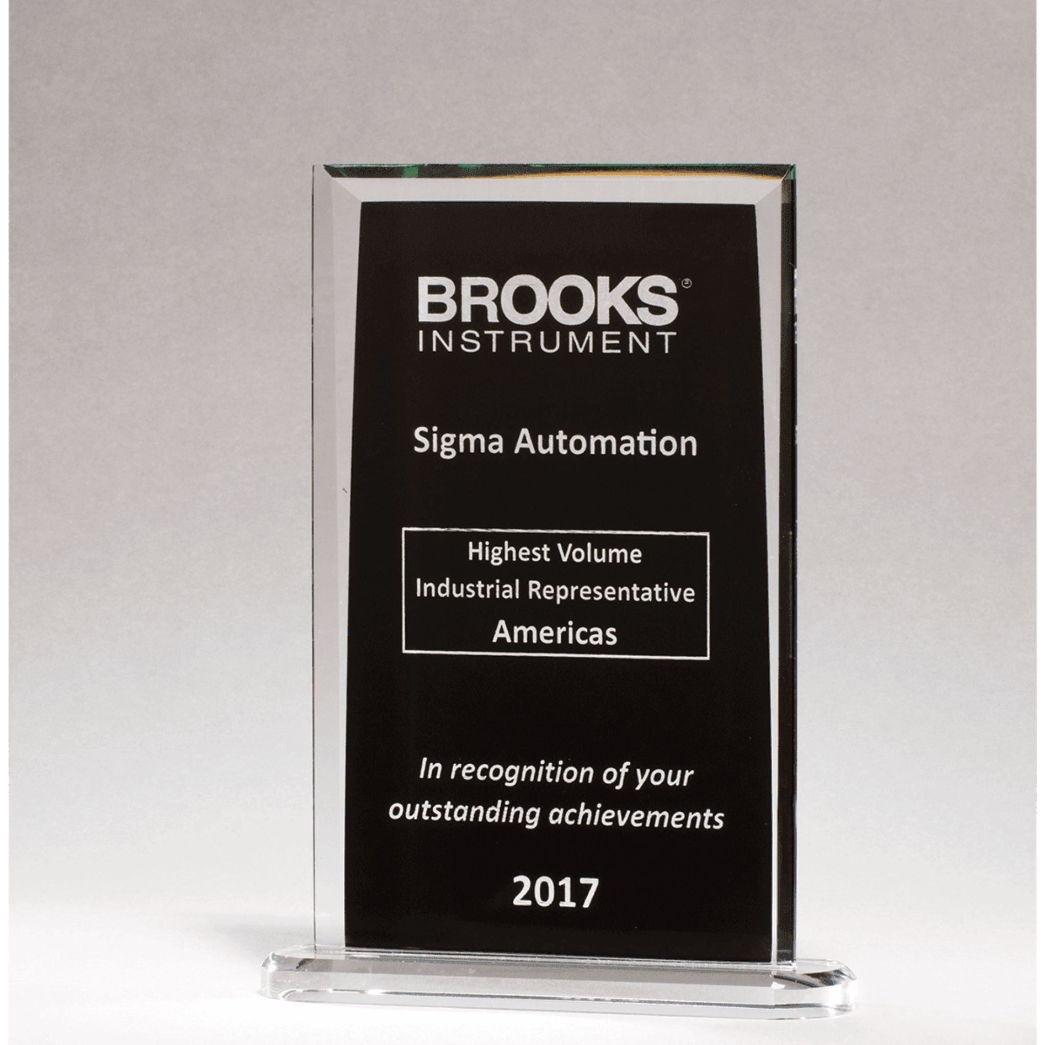Rectangular Glass Award with Black Background