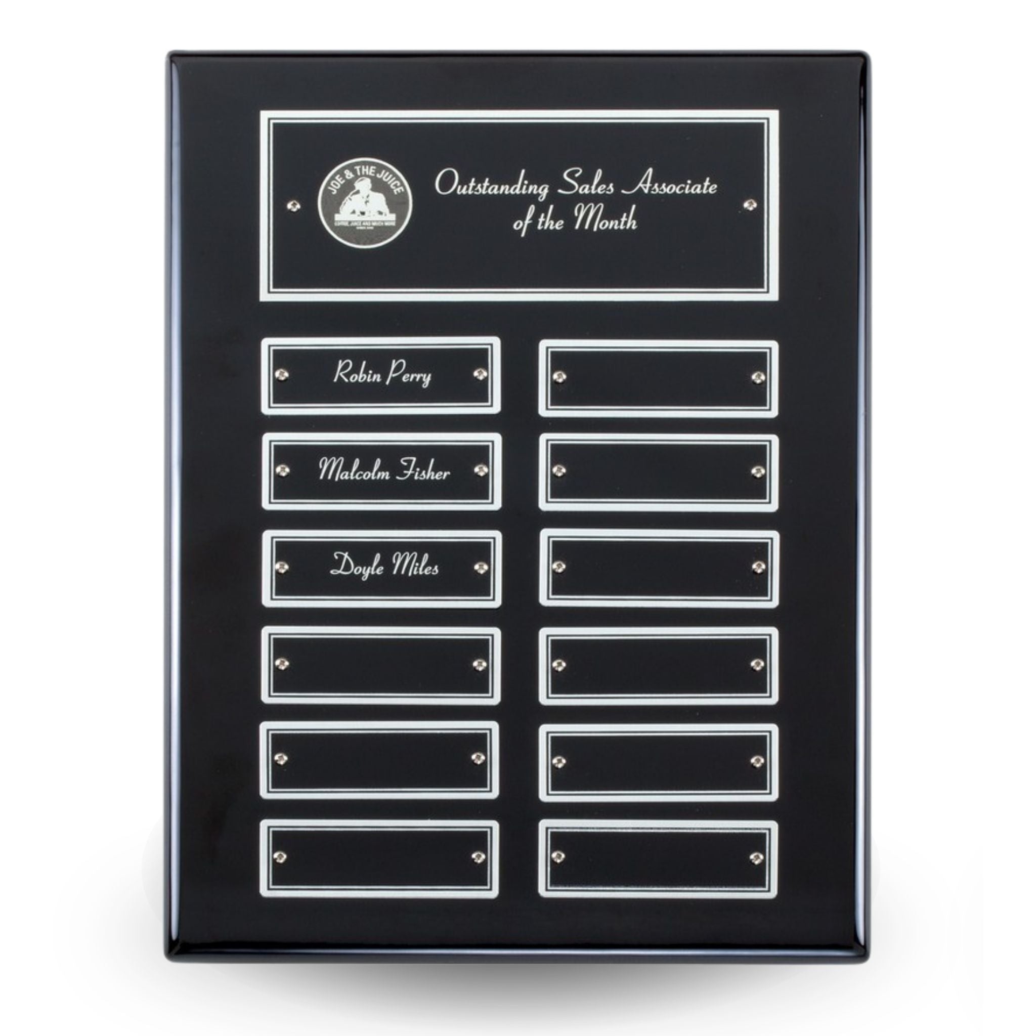Ebony Pianowood Perpetual Plaque - 12/24 Plates