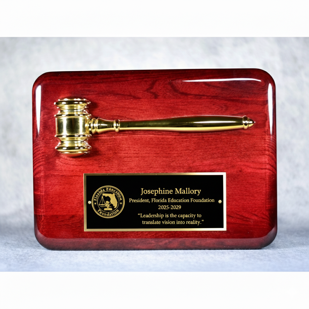 Piano Wood Gavel Plaque Award