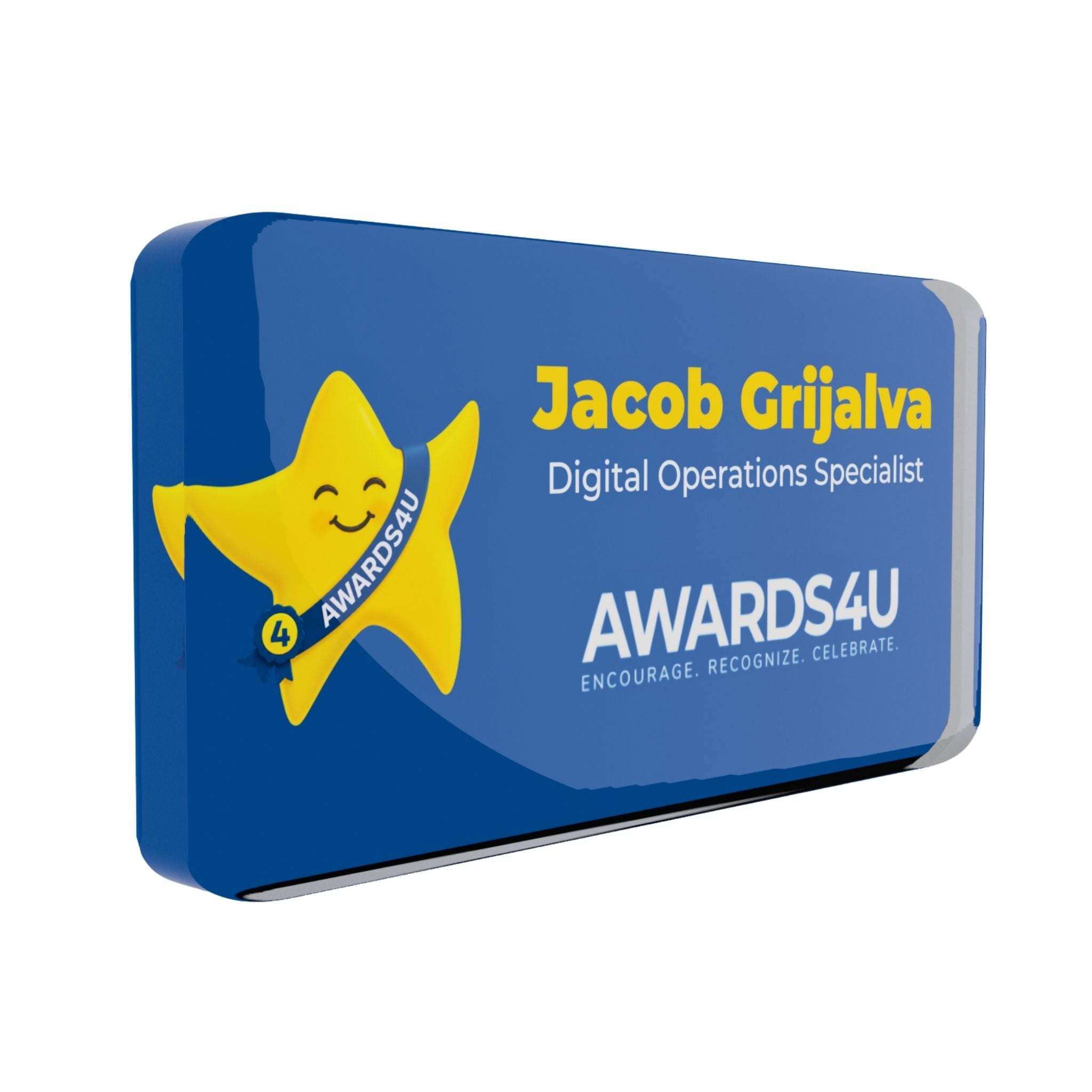 3D Acrylic Nametag — Modern Gloss Design