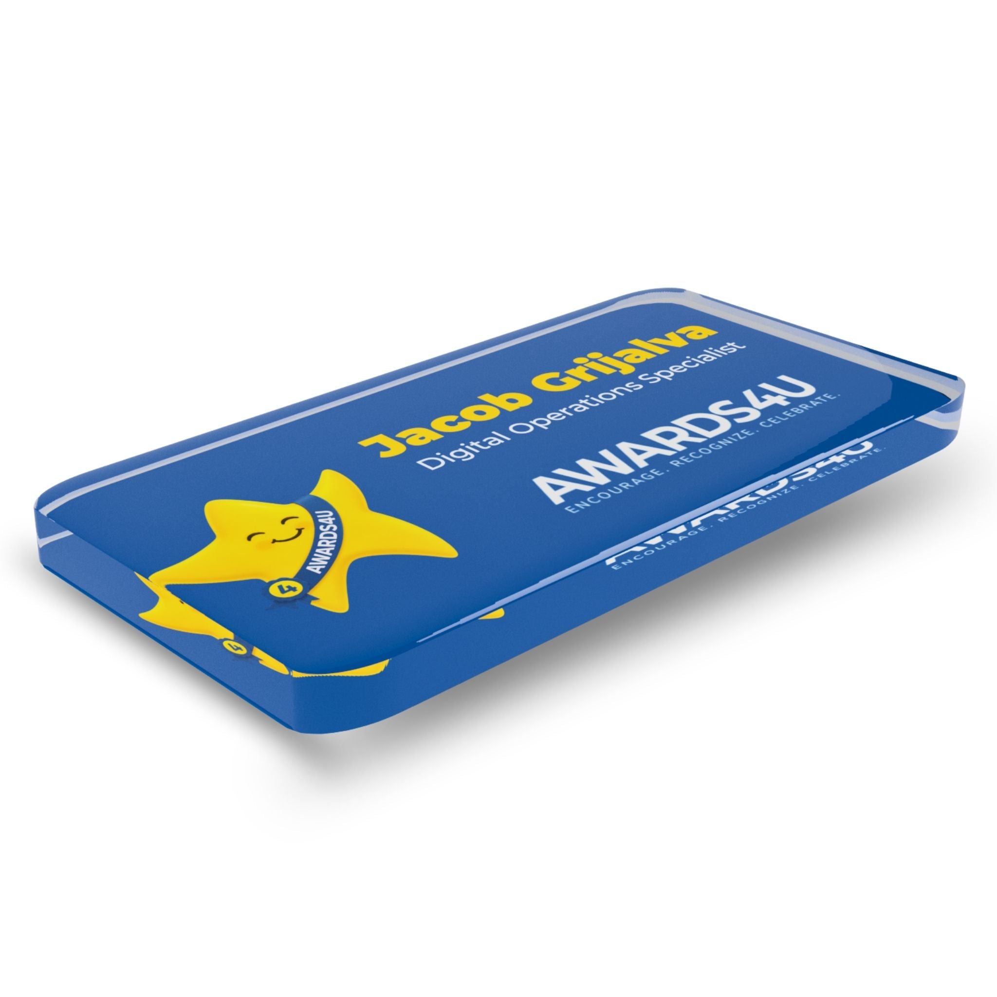 3D Acrylic Nametag — Modern Gloss Design
