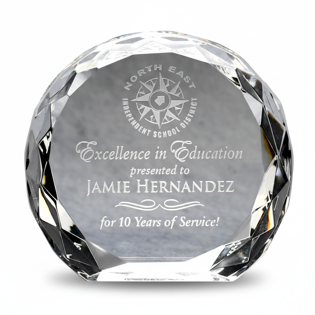 Thick Faceted Crystal Award