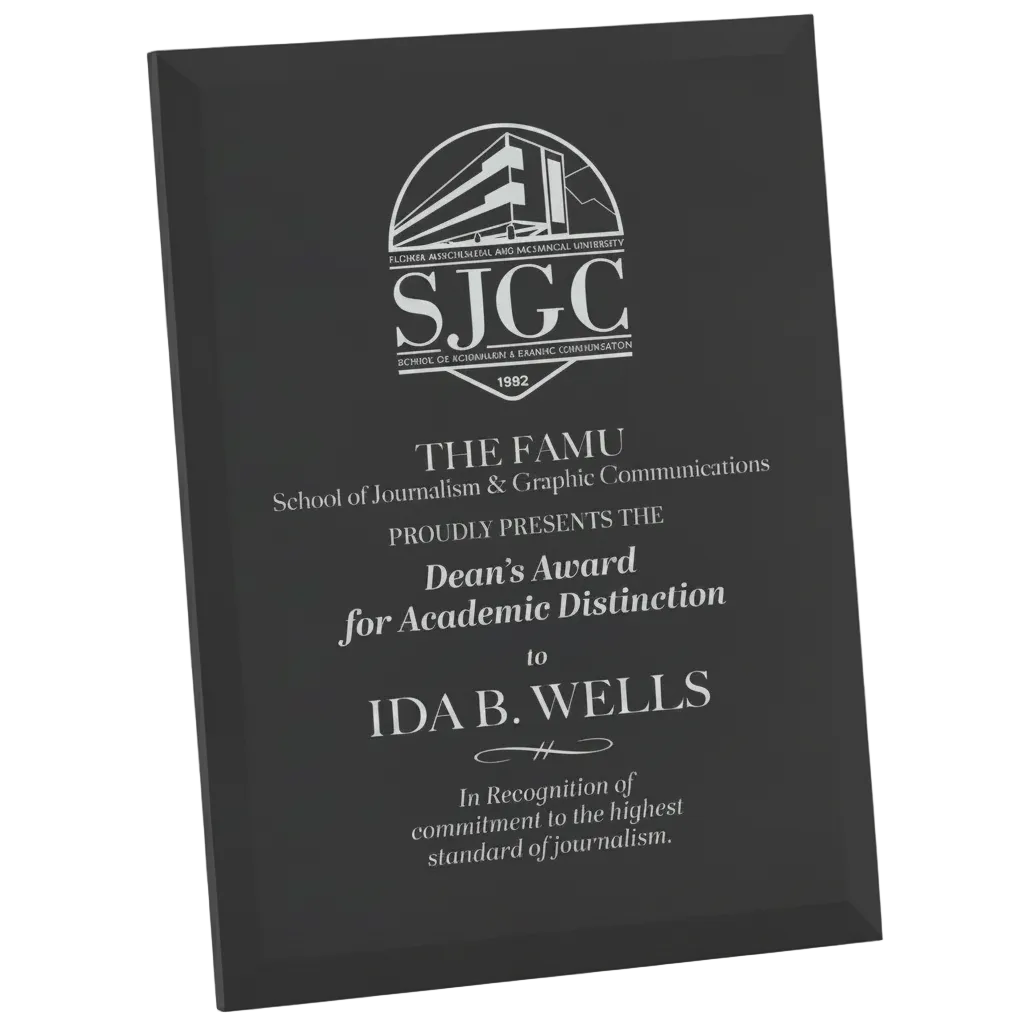 Black Glass Plaque