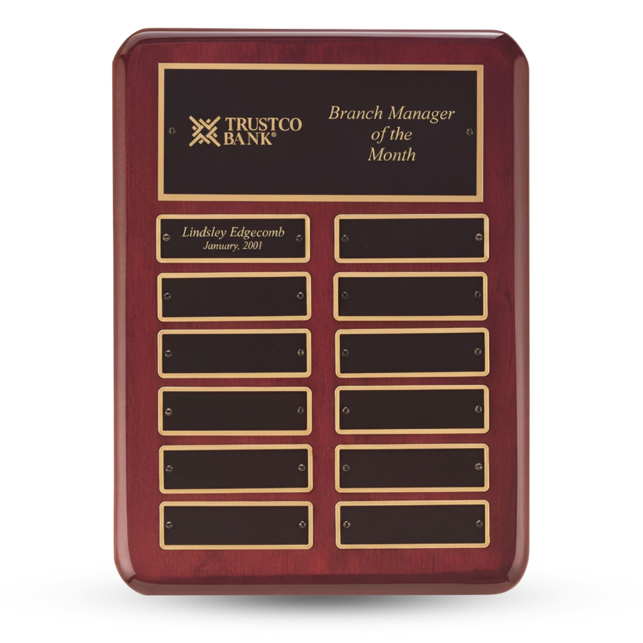 Rosewood Perpetual Plaque - 12 Plates