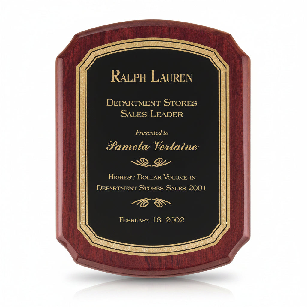 Rounded Rosewood Scalloped Plaque