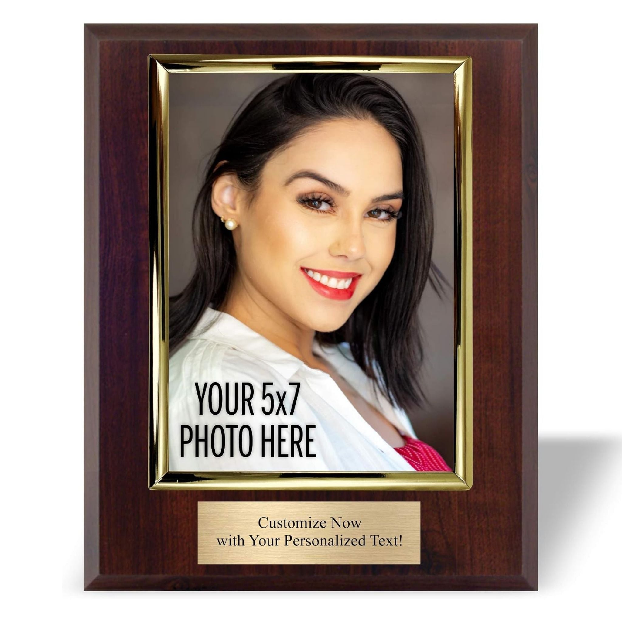 8x10" Walnut Photo Plaque – Vertical 5x7 Frame