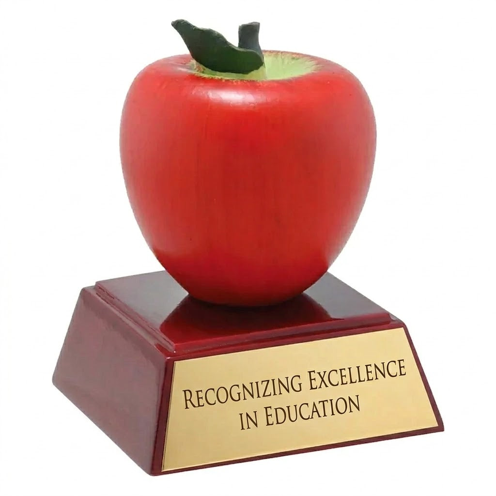 Red Resin Apple On Base