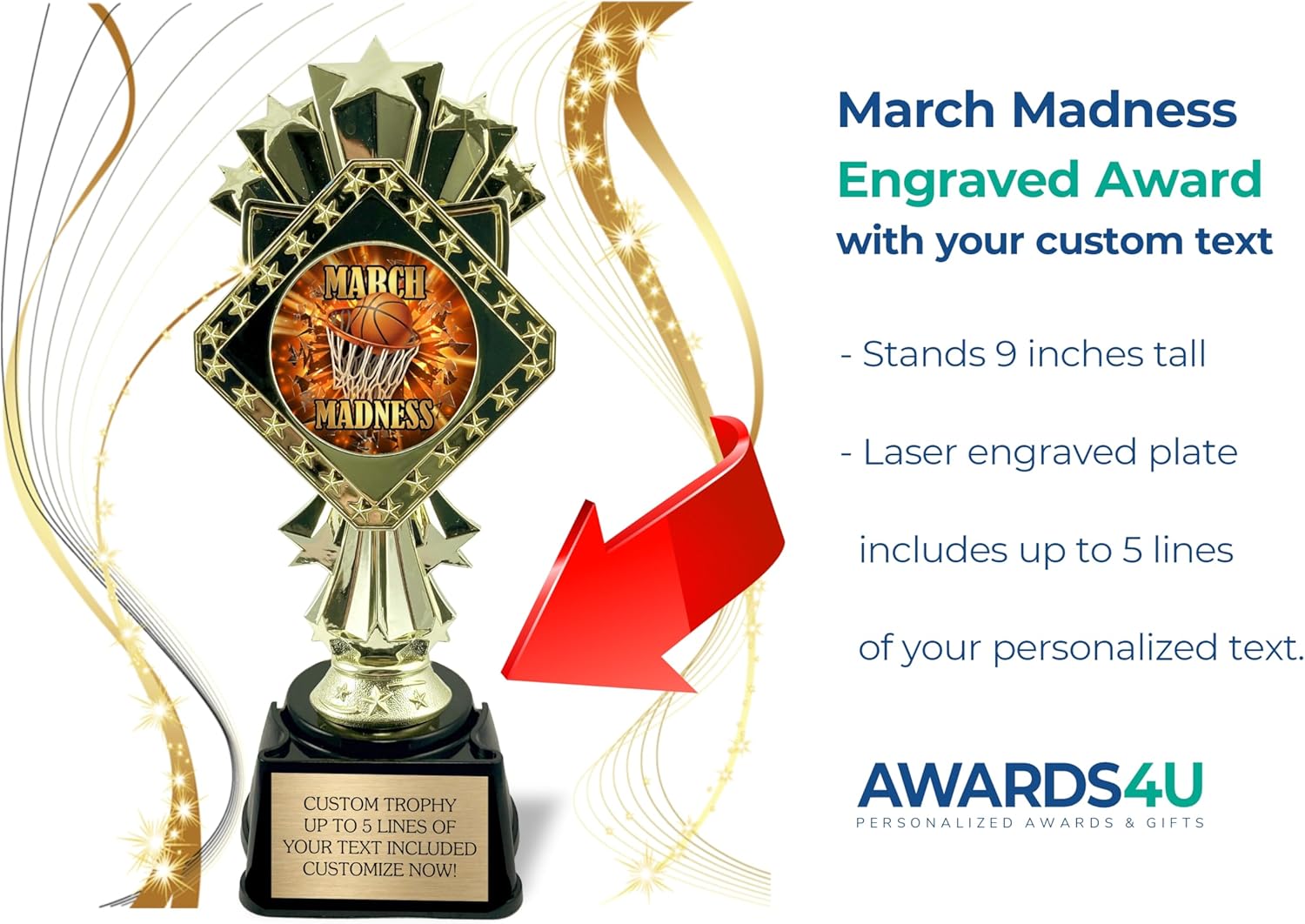 March Basketball Madness Star Trophy