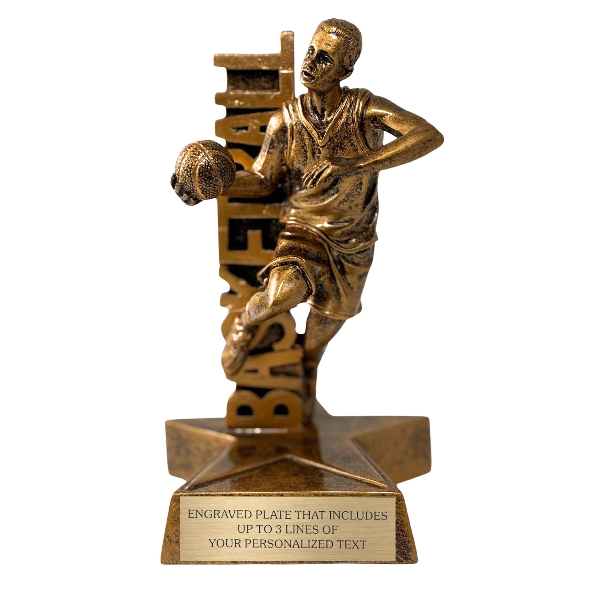 Basketball (M) Billboard Trophy - 6.5" Custom Engraved Bronze