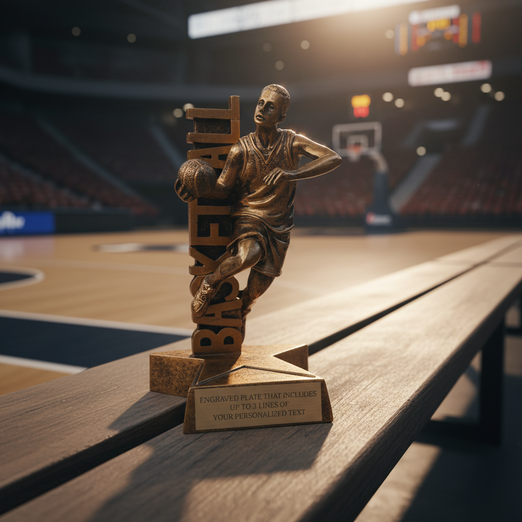 Basketball (M) Billboard Trophy - 6.5" Custom Engraved Bronze
