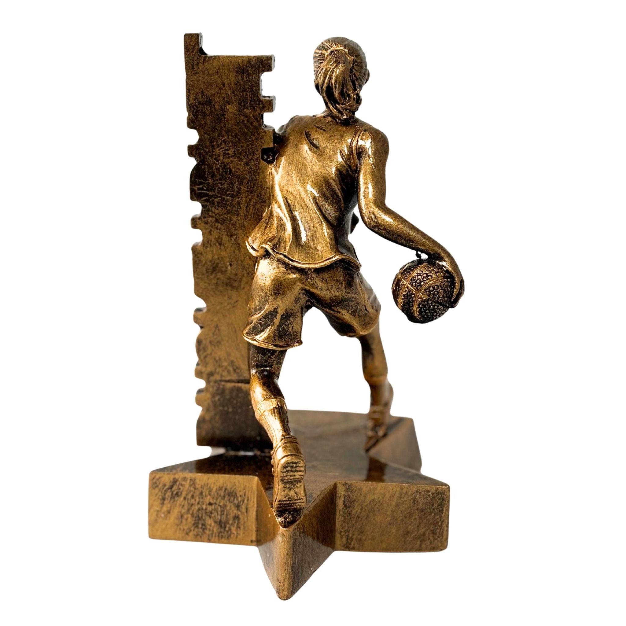Basketball (F) Billboard Trophy - 6.5" Custom Engraved Bronze