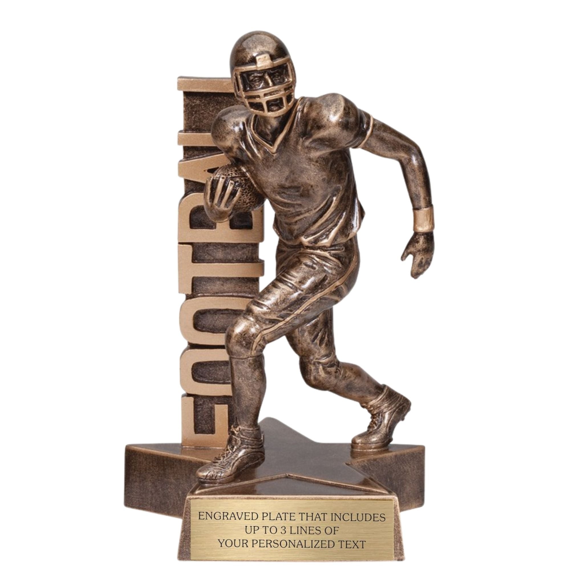 Football Billboard Trophy - 6.5" Custom Engraved Bronze