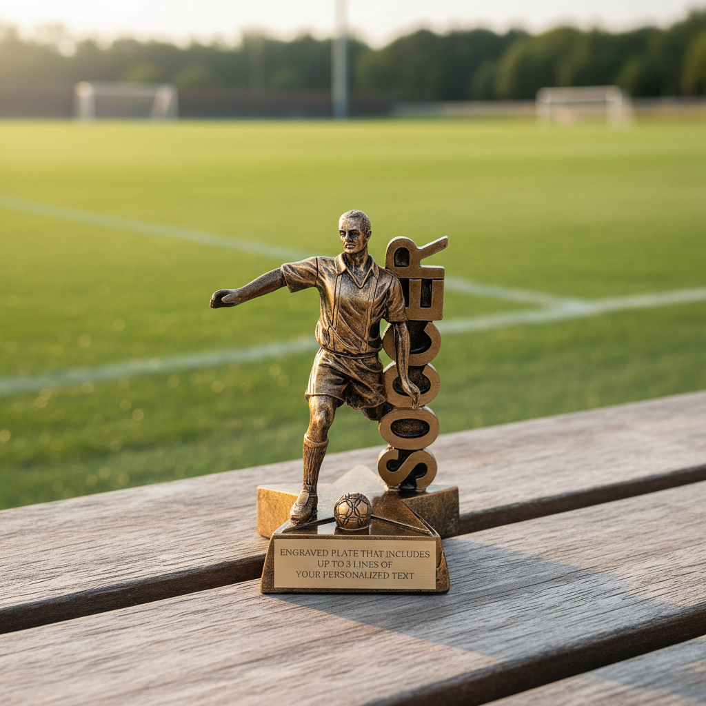 Soccer (M) Billboard Trophy - 6.5" Custom Engraved Bronze
