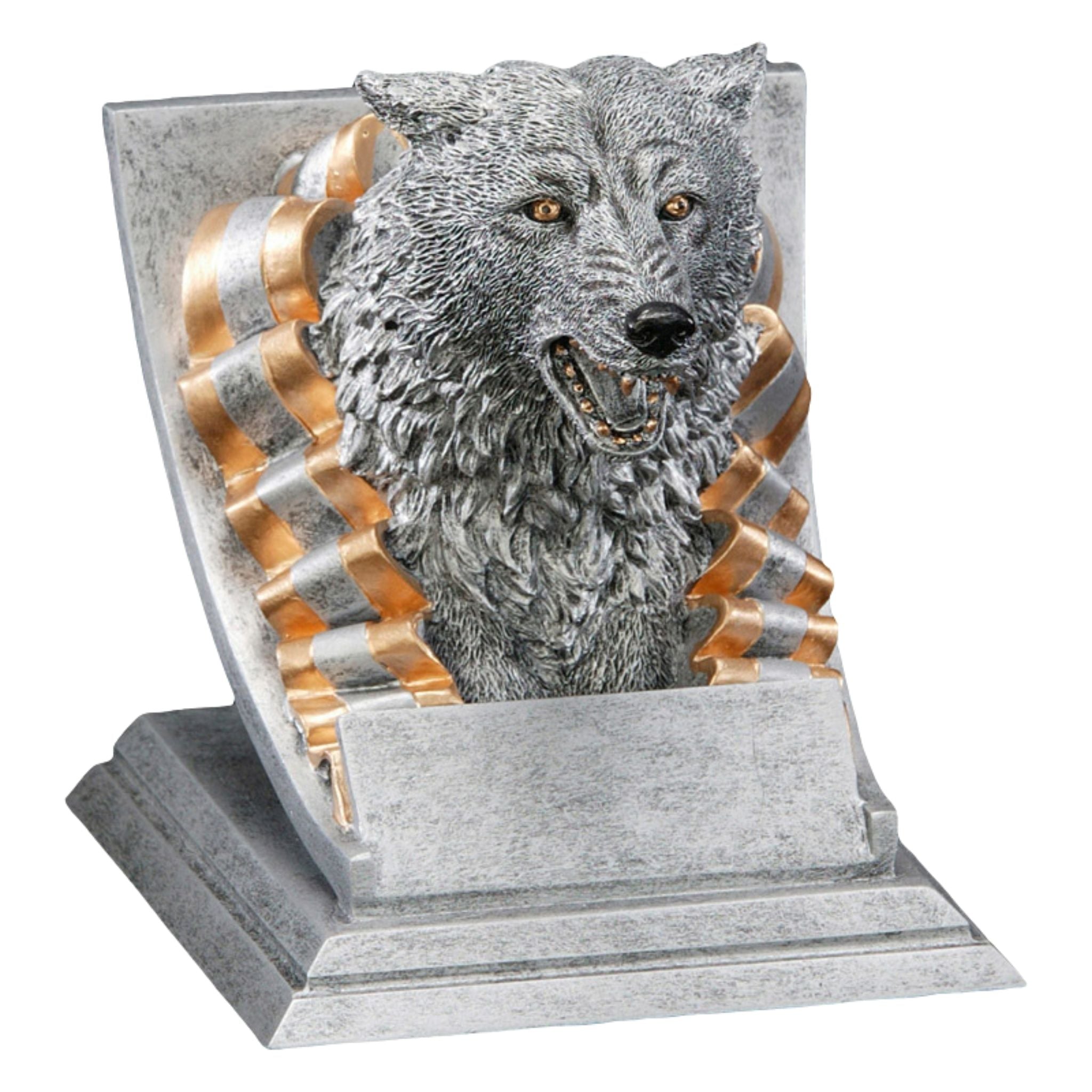 School Mascot Silver Resin