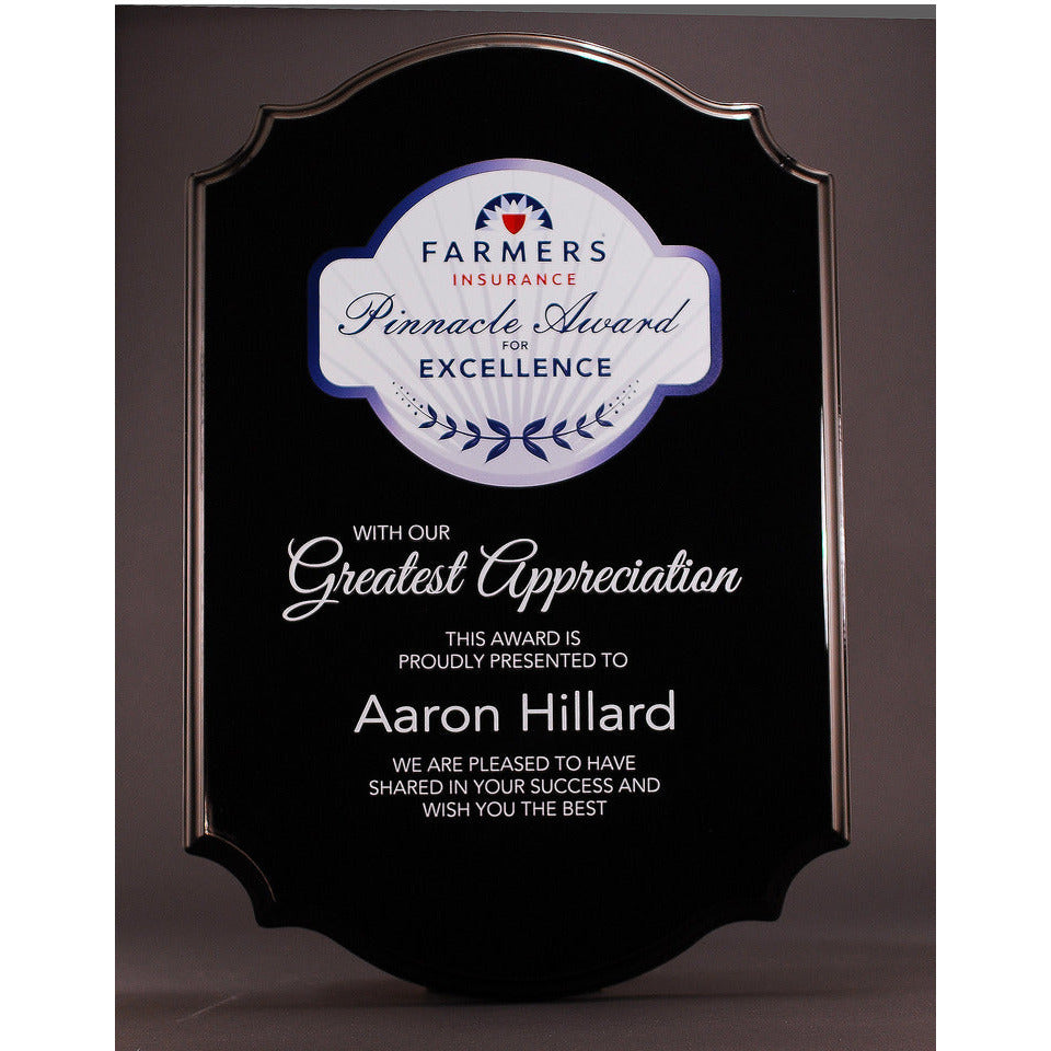 Ebony Scalloped Full Color Plaque