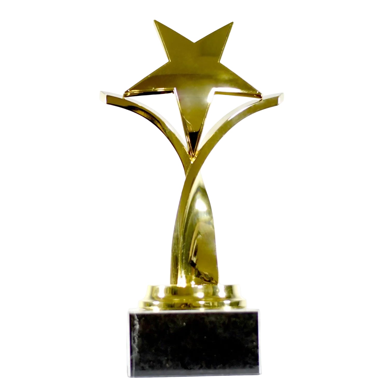 Twisting Star on Black Marble Base