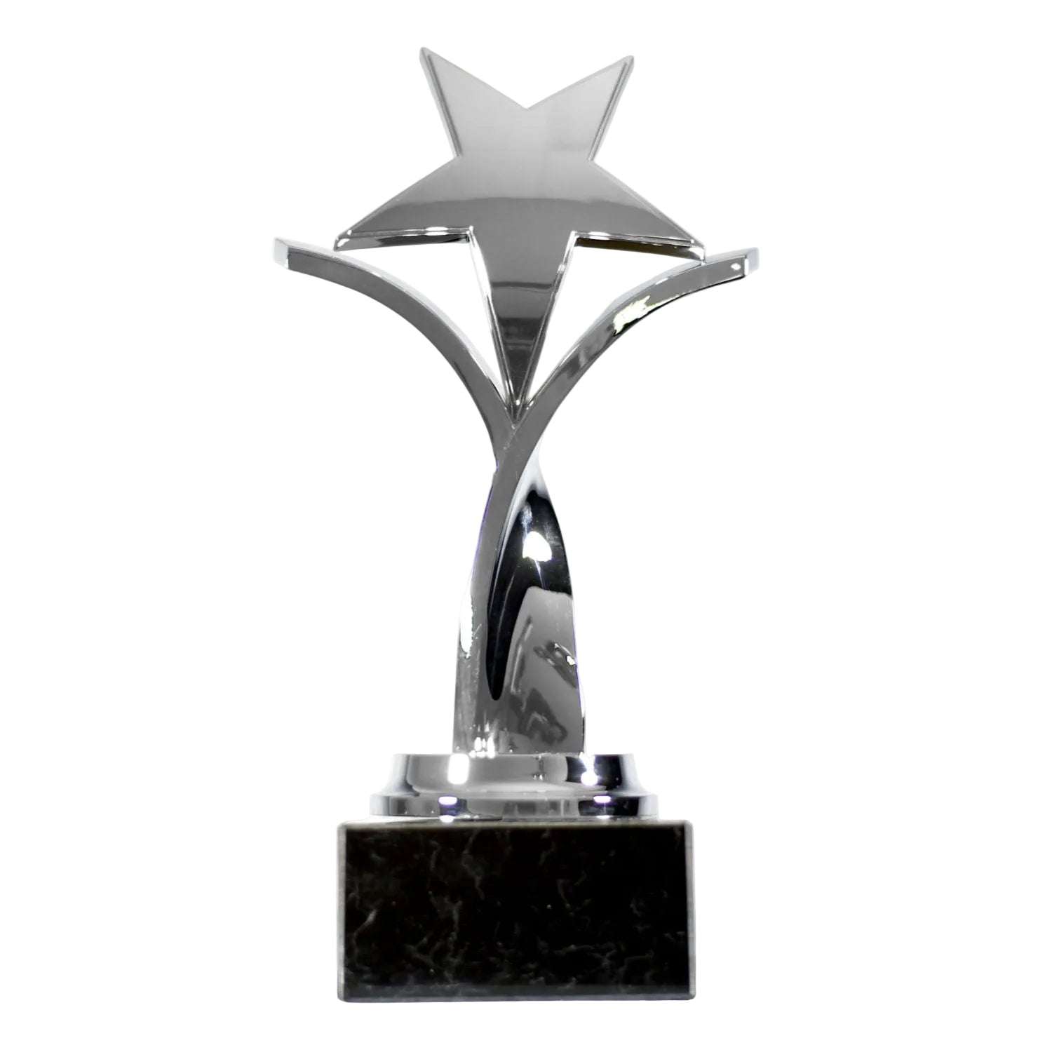 Twisting Star on Black Marble Base