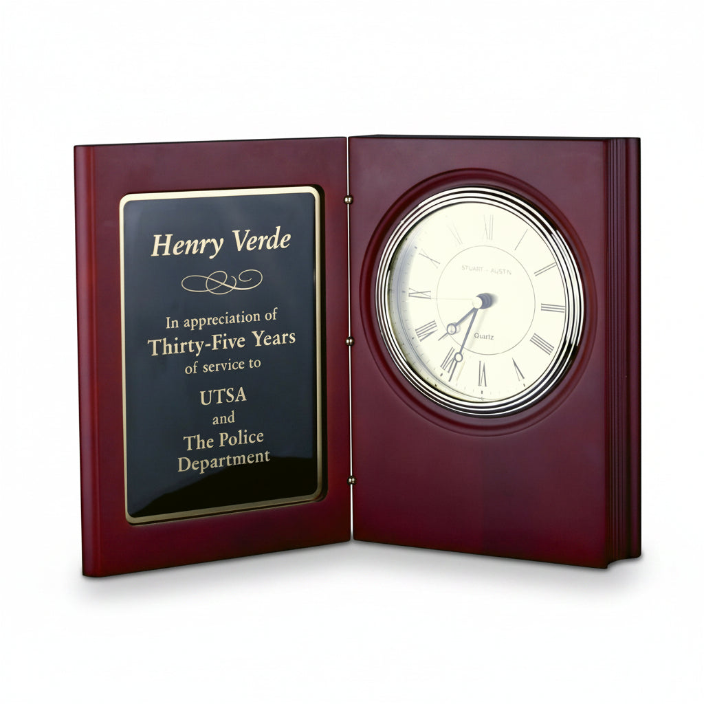 Rosewood Book Clock
