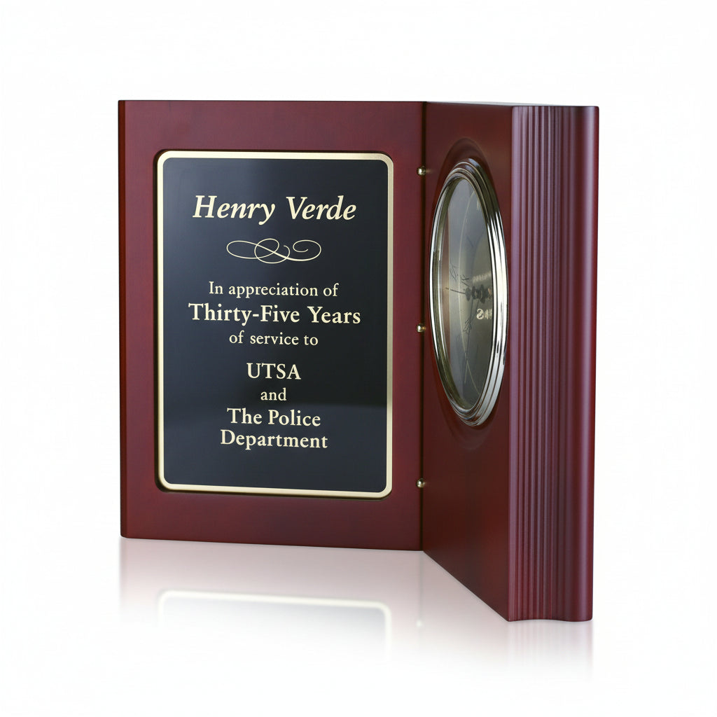 Rosewood Book Clock