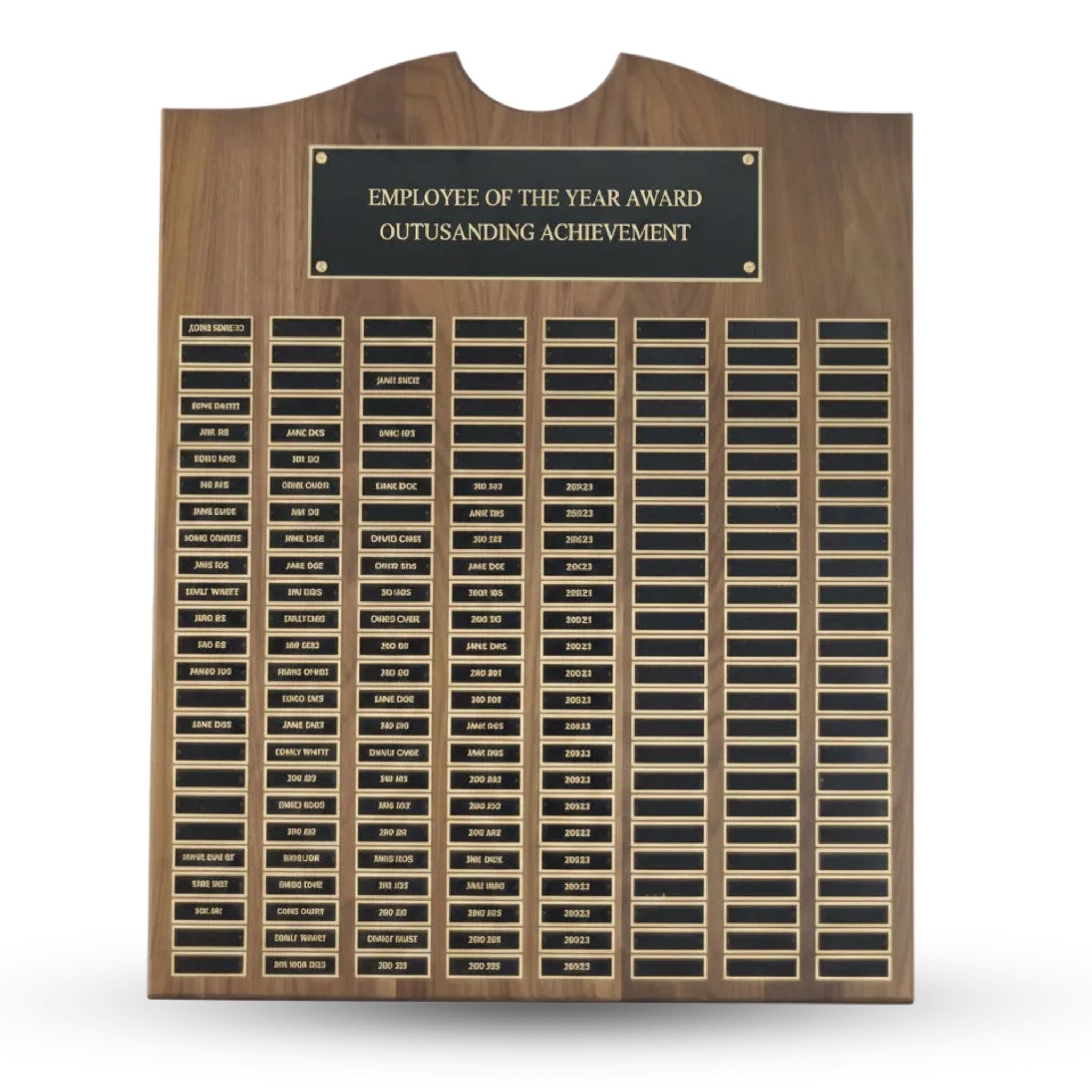 Perpetual Walnut Plaque with Scroll Top - 200 Plates