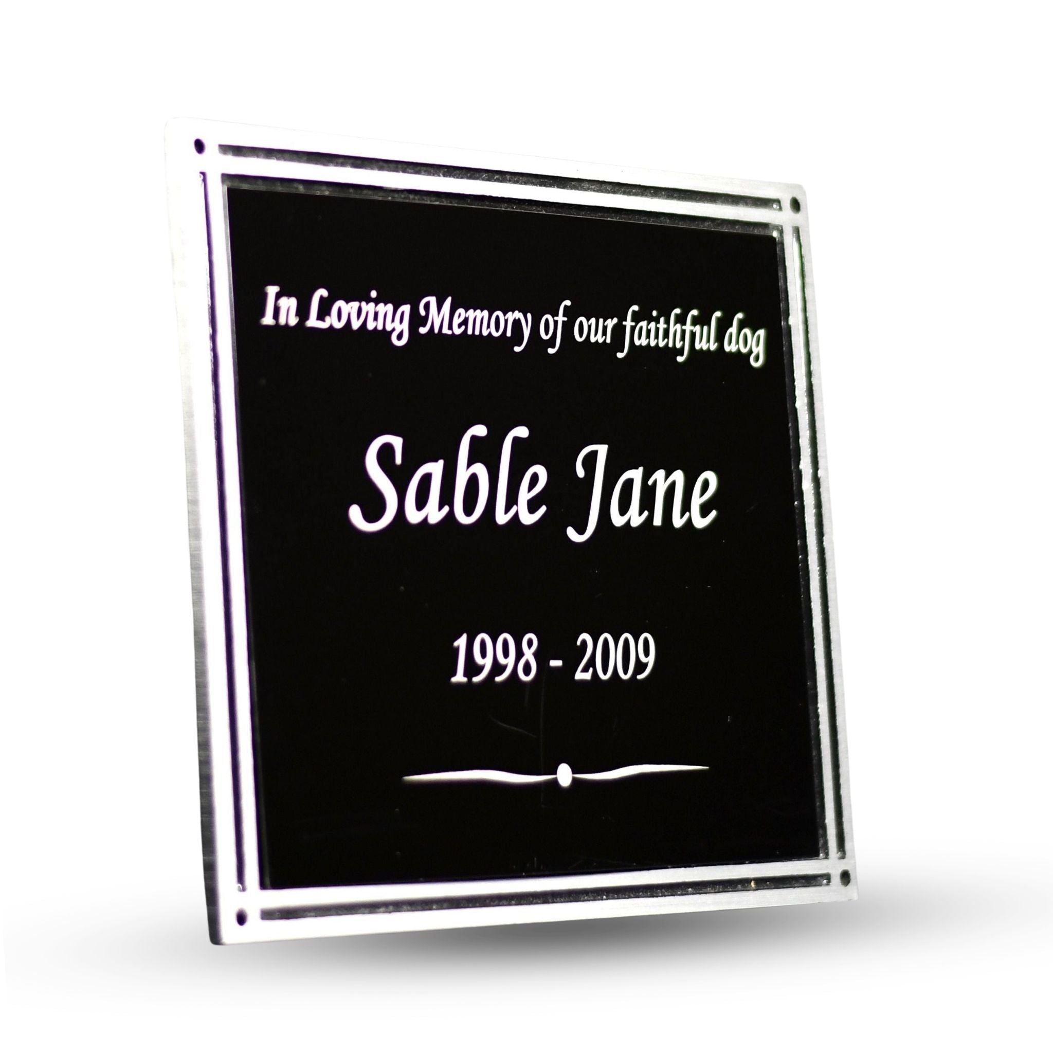 Cast Aluminum Black/Silver Plaque