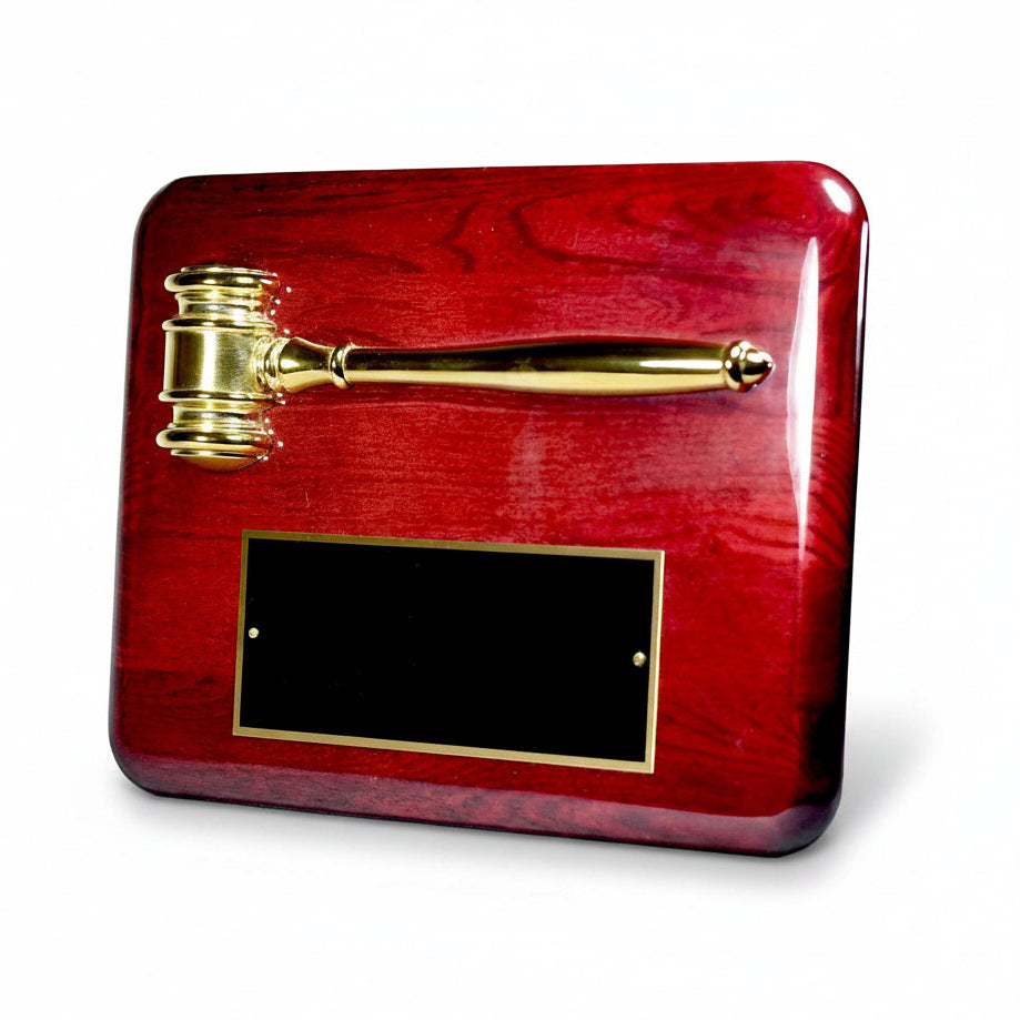 Gavel with Piano Finish Plaque