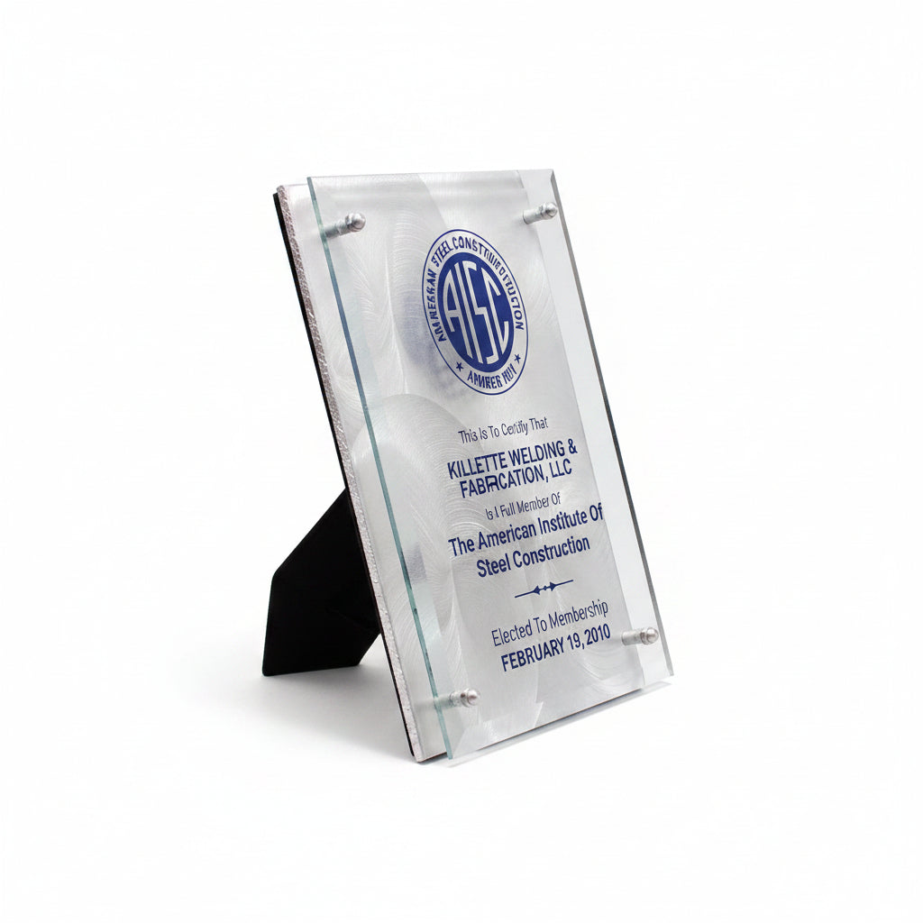 Glass Floating Plaque