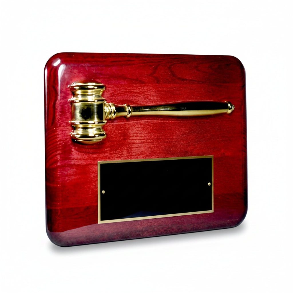 Gavel with Piano Finish Plaque