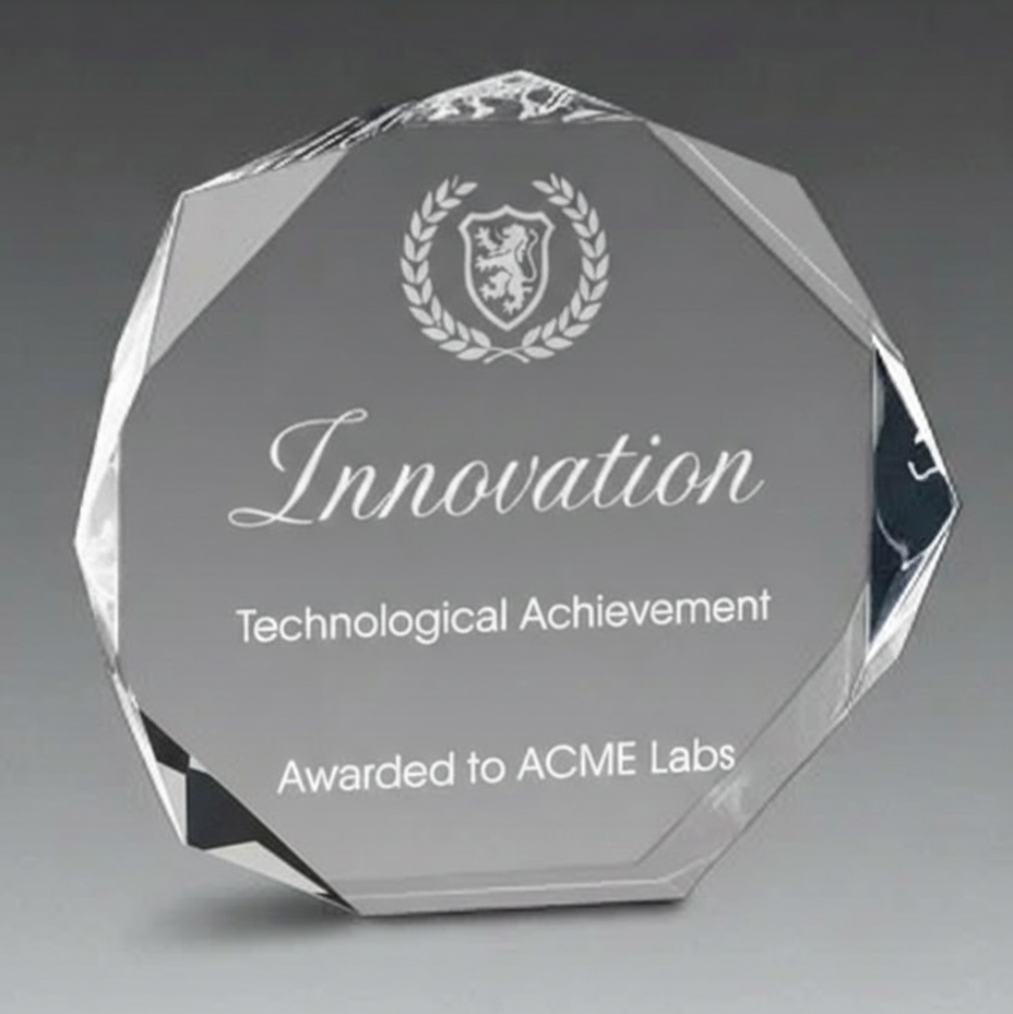 Faceted Acrylic Octagon Award
