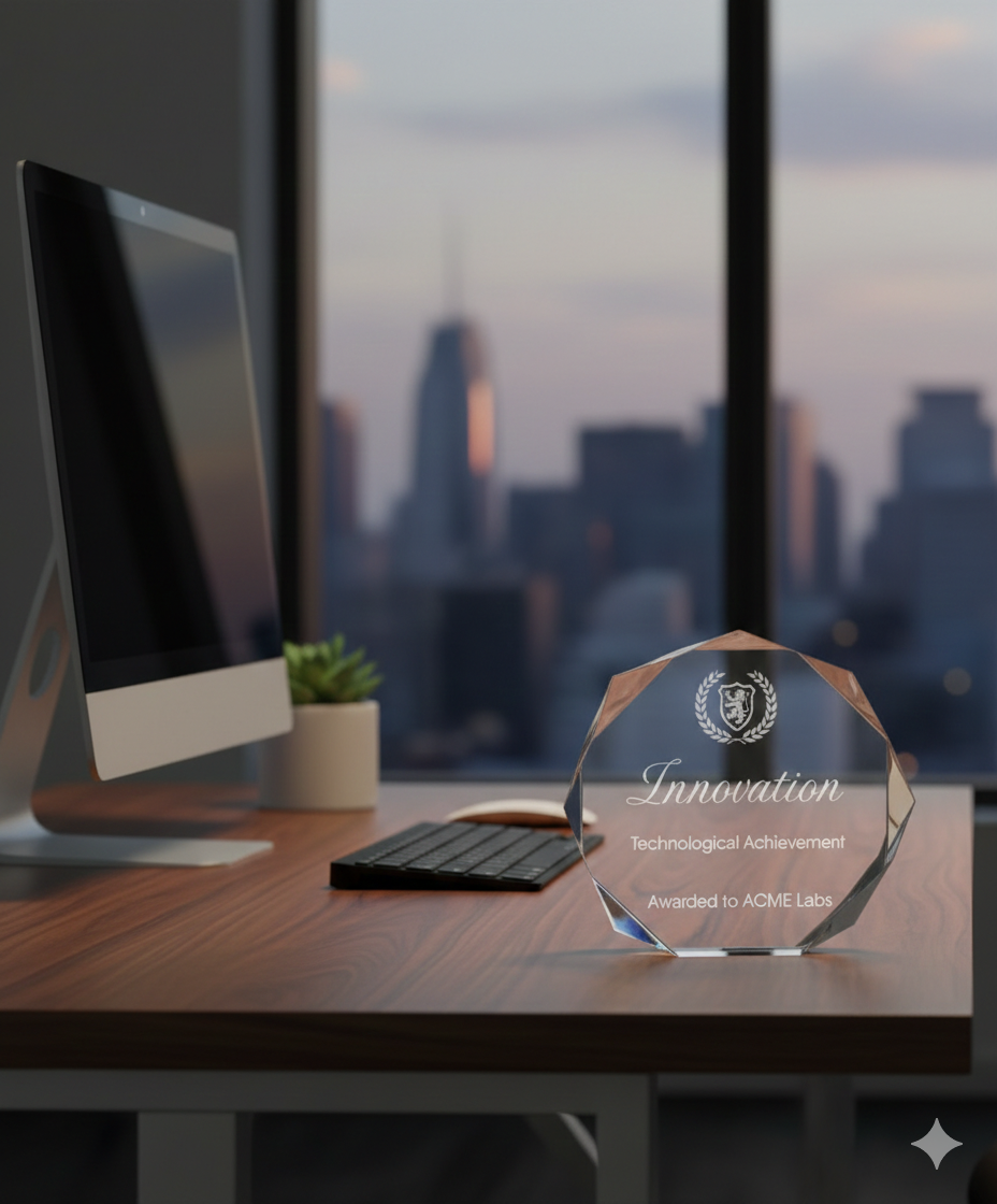 Faceted Acrylic Octagon Award