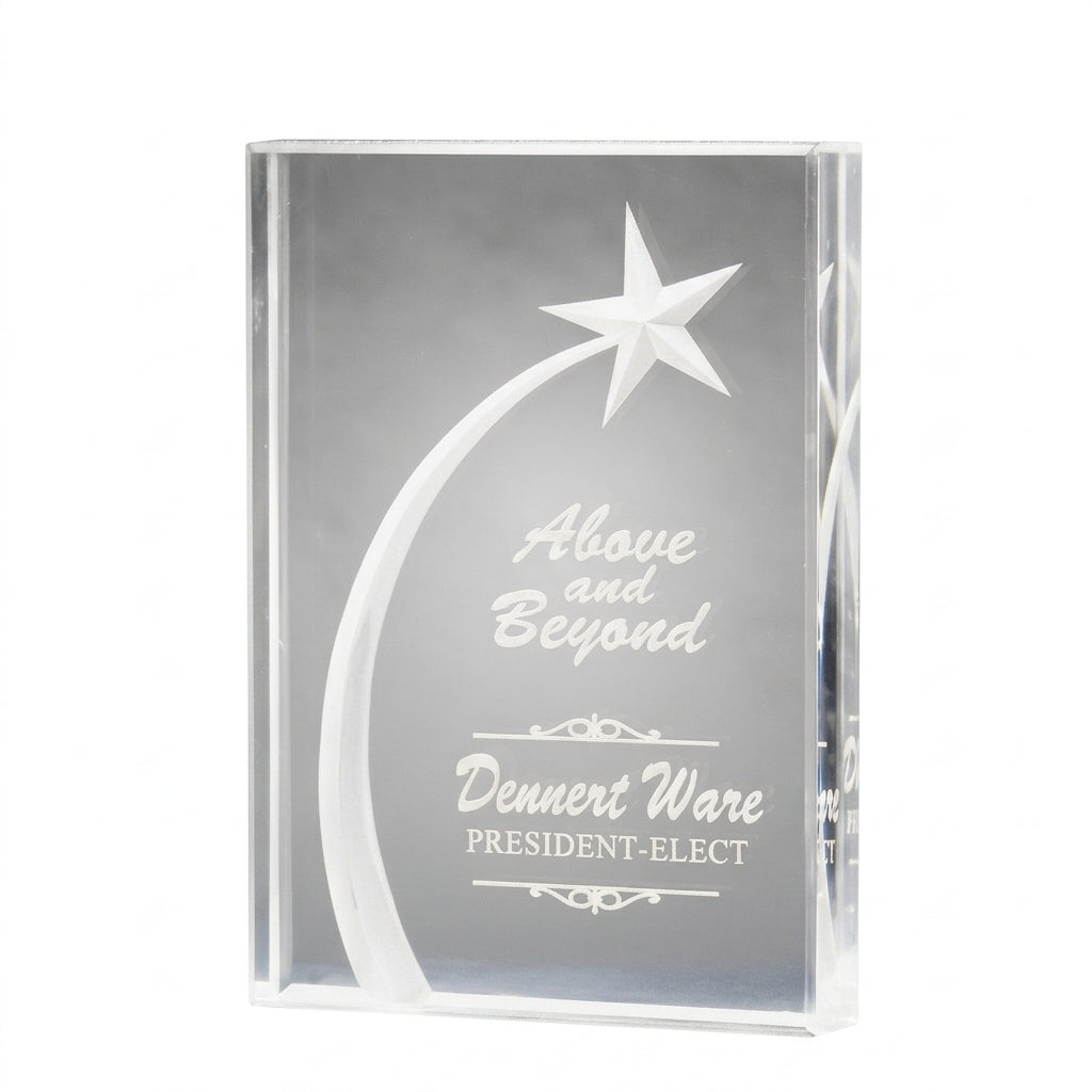 Acrylic Block with 3D Shooting Star