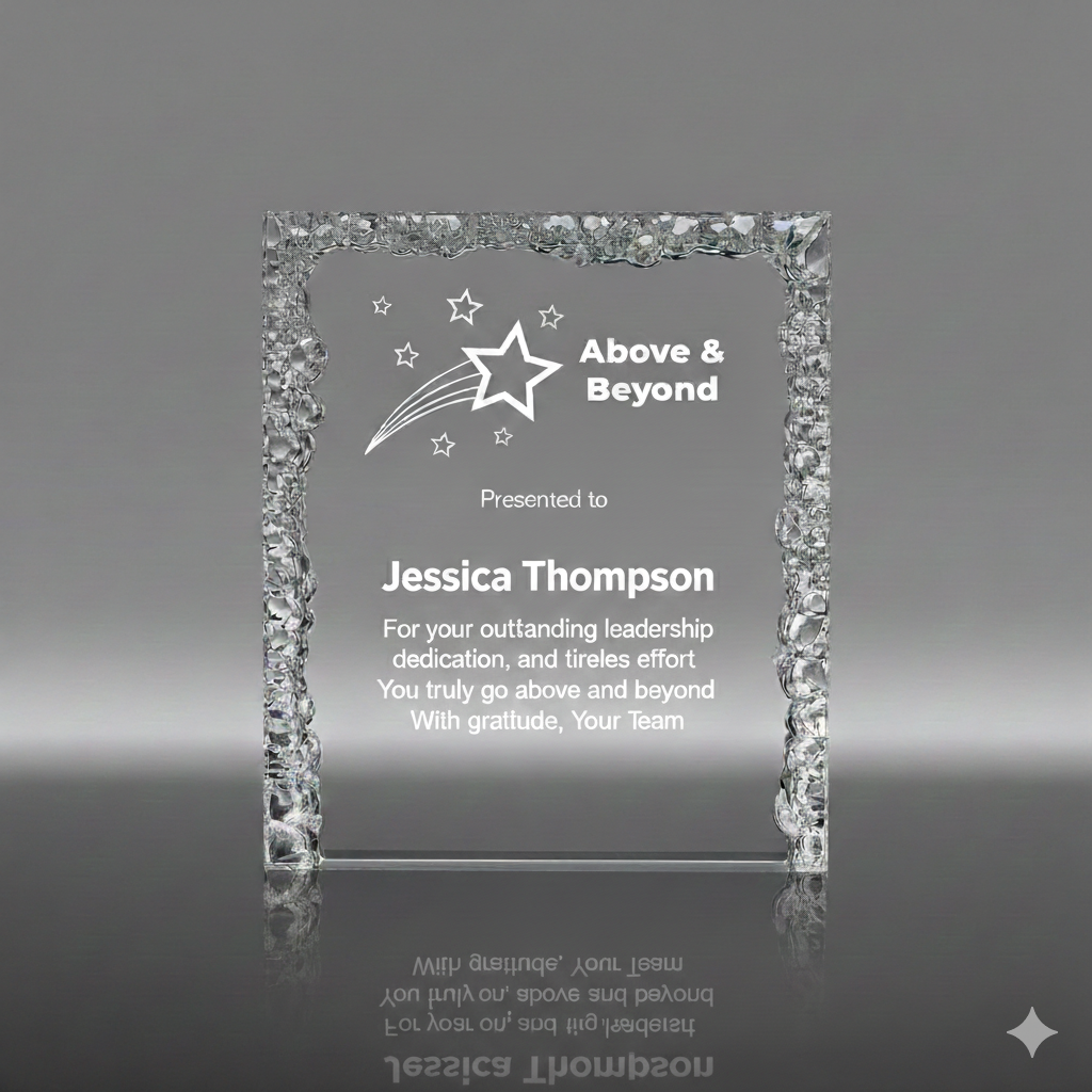 Crinkle Edge Acrylic Block Award