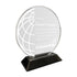 Clear Acrylic Circle on Black Base