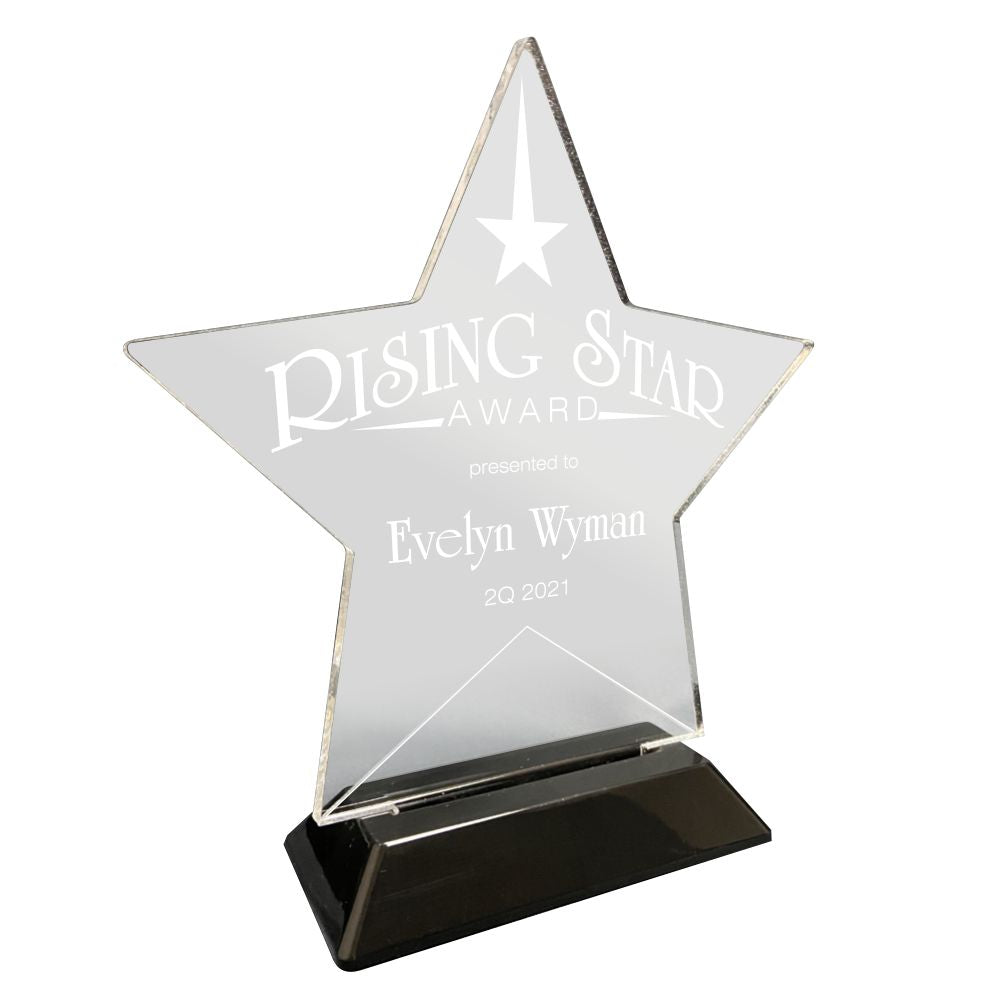 Clear Acrylic Star on Black Base