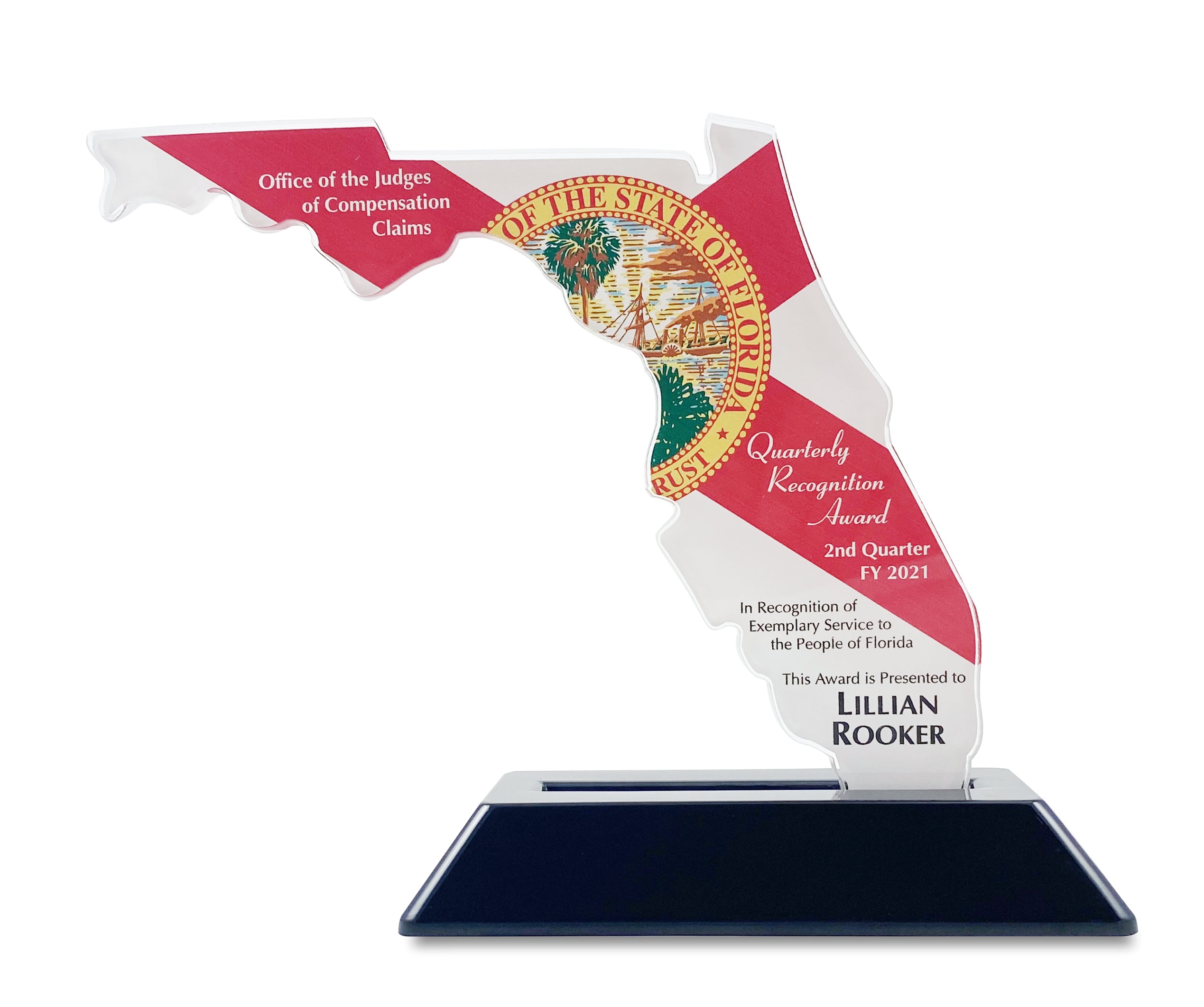 Florida Shaped Acrylic with Flag