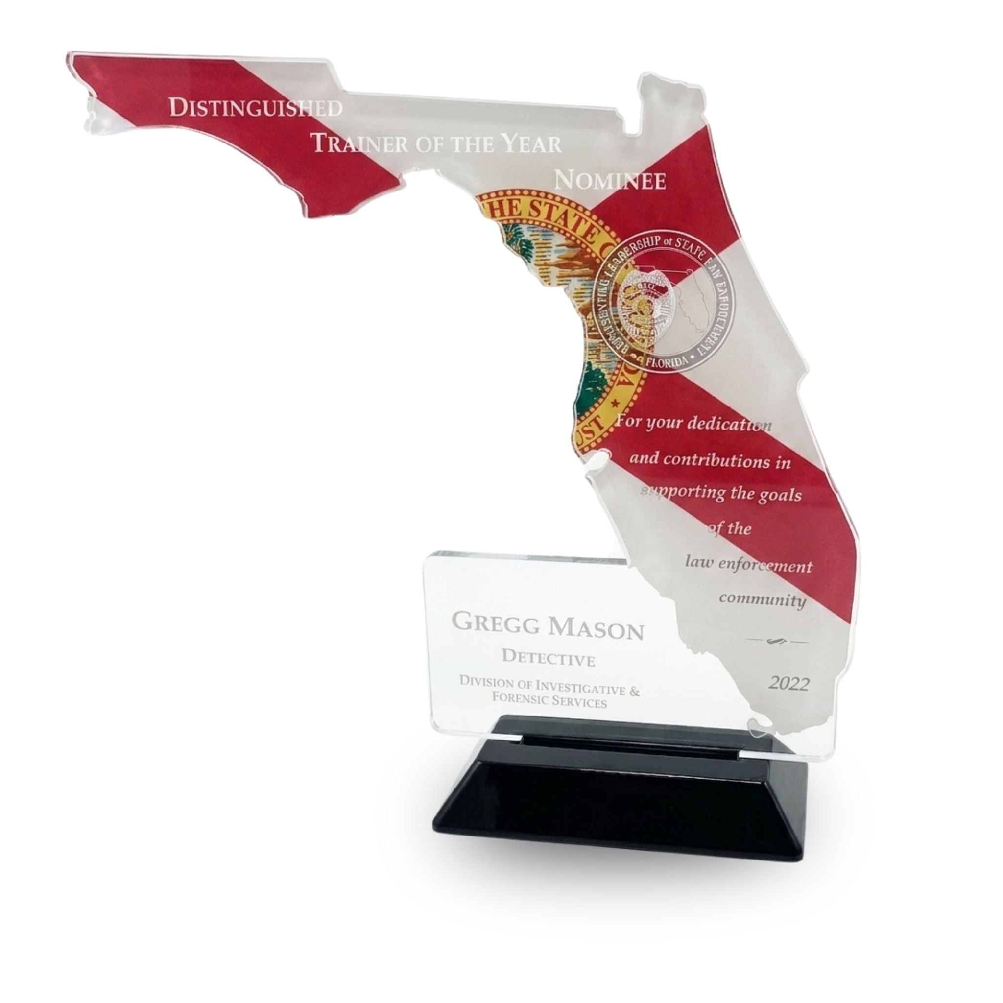 Florida Shaped Acrylic with Flag
