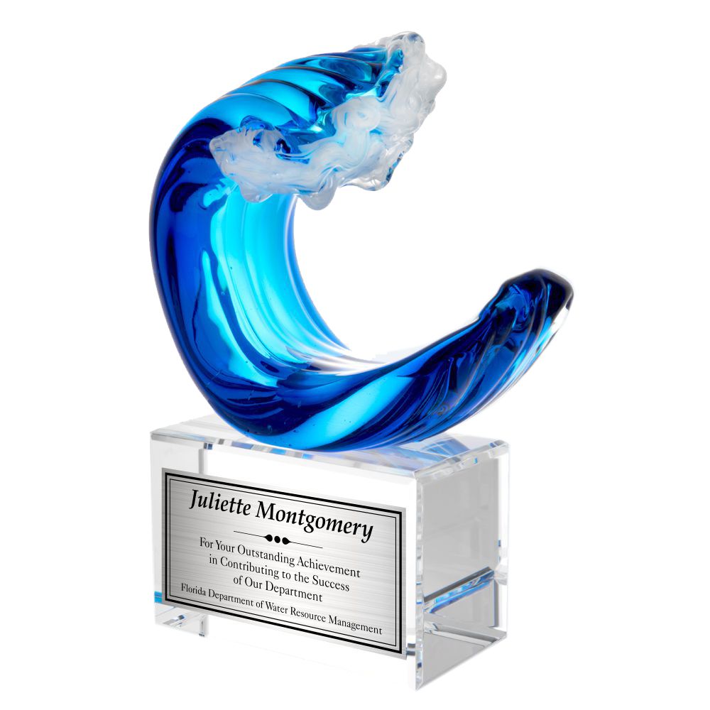 Wave Art Glass with Plate