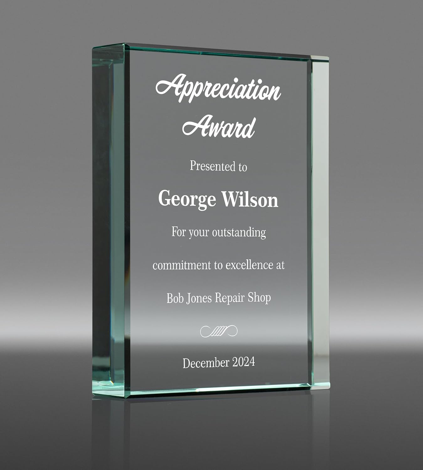 Jade Glass Rectangle Award