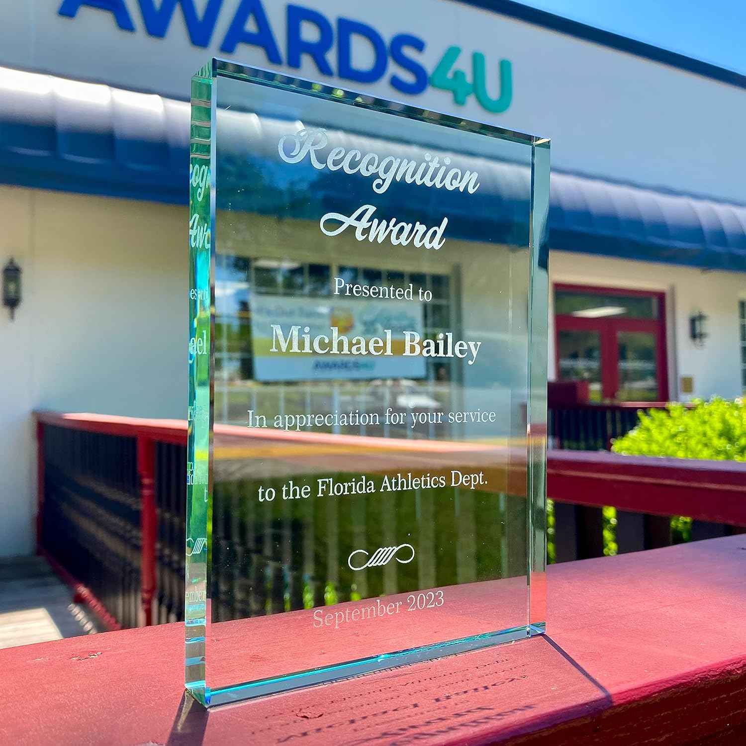 Jade Glass Rectangle Award