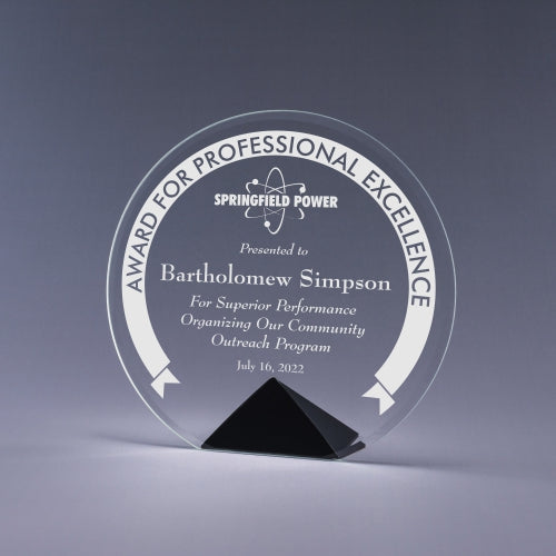 Circle Color Optic Crystal Award