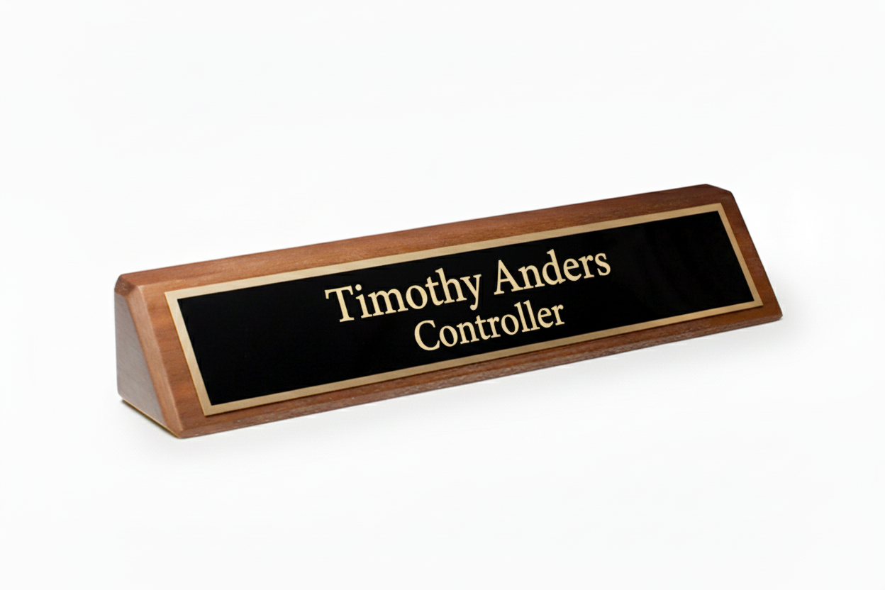 Walnut Desk Nameplate