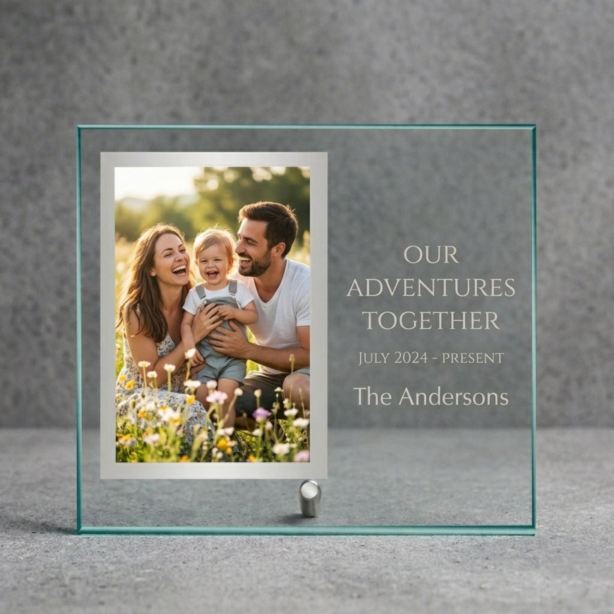 Premium Glass Portrait Photo Frame - 10x9 Laser Etched
