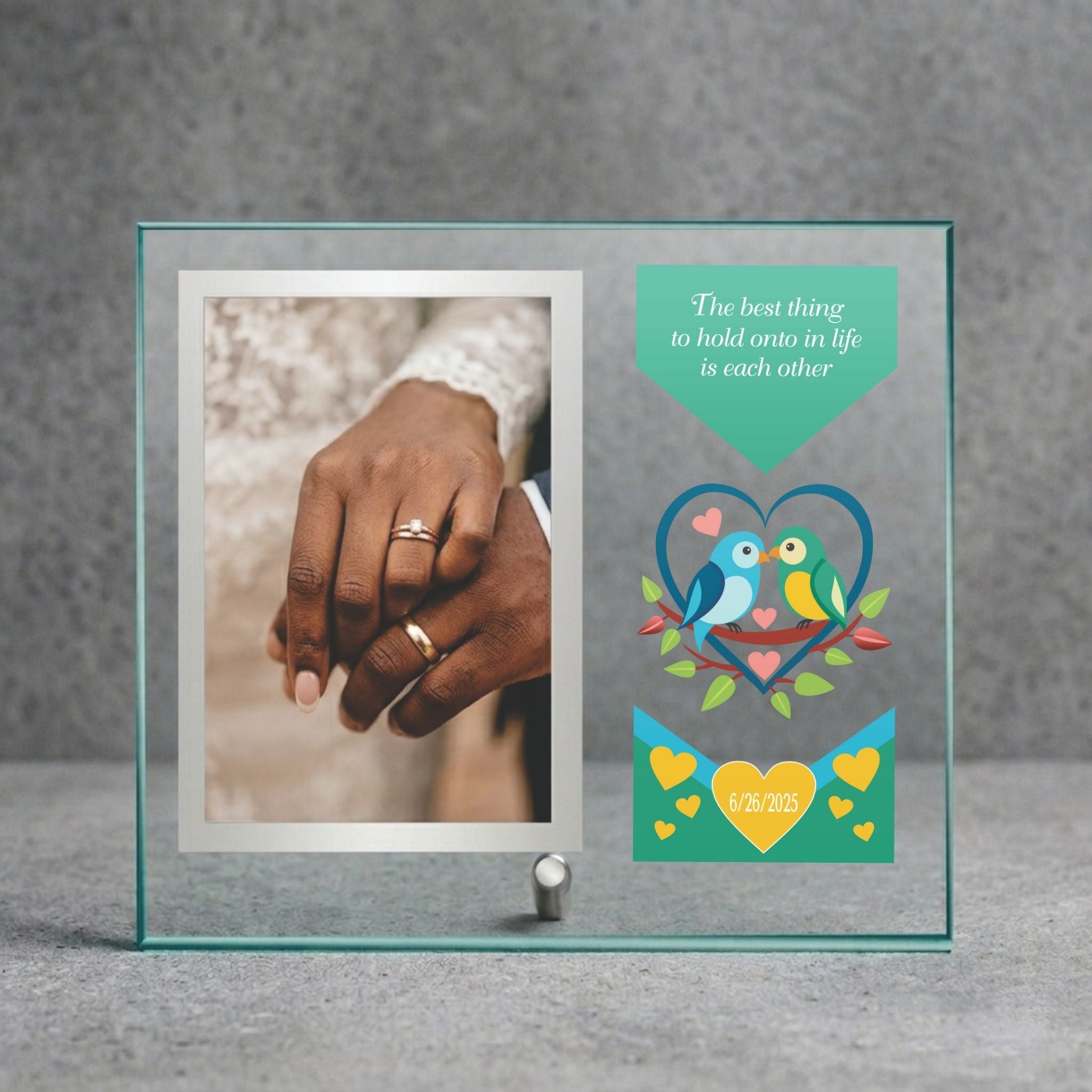 Vivid Glass Portrait Photo Frame - 10x9 Full Color Print